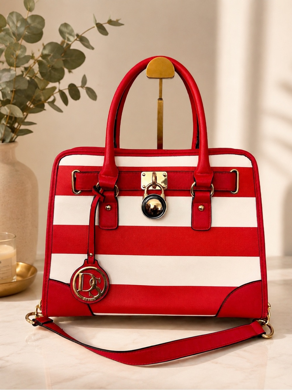 NWOT - Dasein Striped Structured Satchel